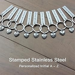 Personalized Initial Key Chain Gift, Drive Safe I