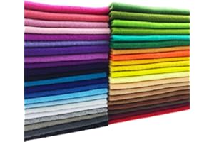 flic-flac 42pcs1.4mm Thick Soft Felt Fabric Sheet Assorted Color Felt Pack DIY Craft Sewing Squares Nonwoven Patchwork (30cm * 30cm)