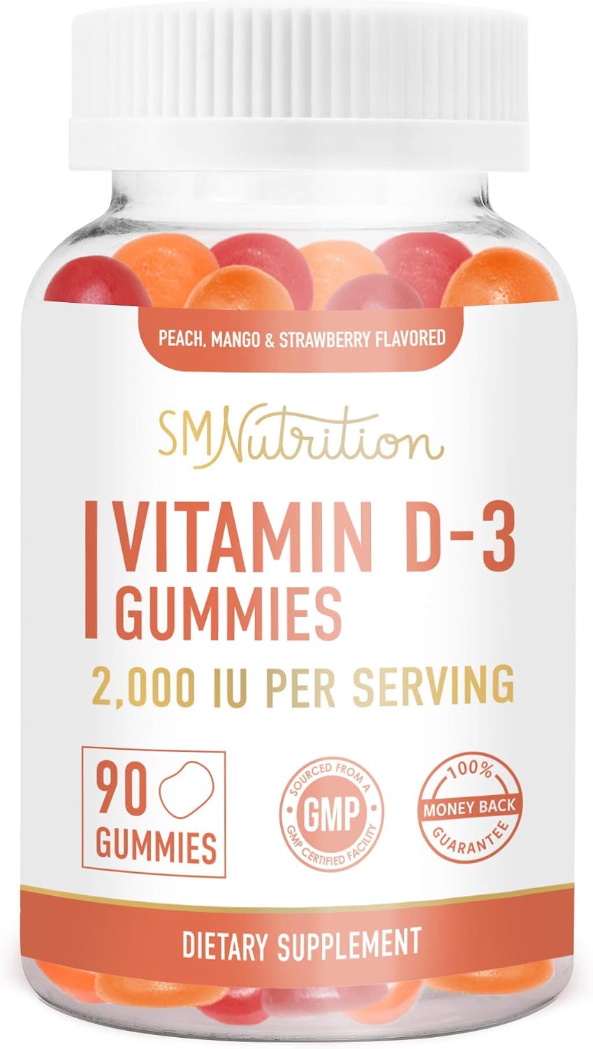 Vitamin D3 Gummies for Adults, 90 count (Pack of 1)