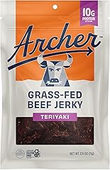 Archer Jerky Grass Fed Beef Jerky - Beef Protein Snack Pack, Teriyaki Flavored, Bulk Individual Packs, Gluten Free Protein Sn