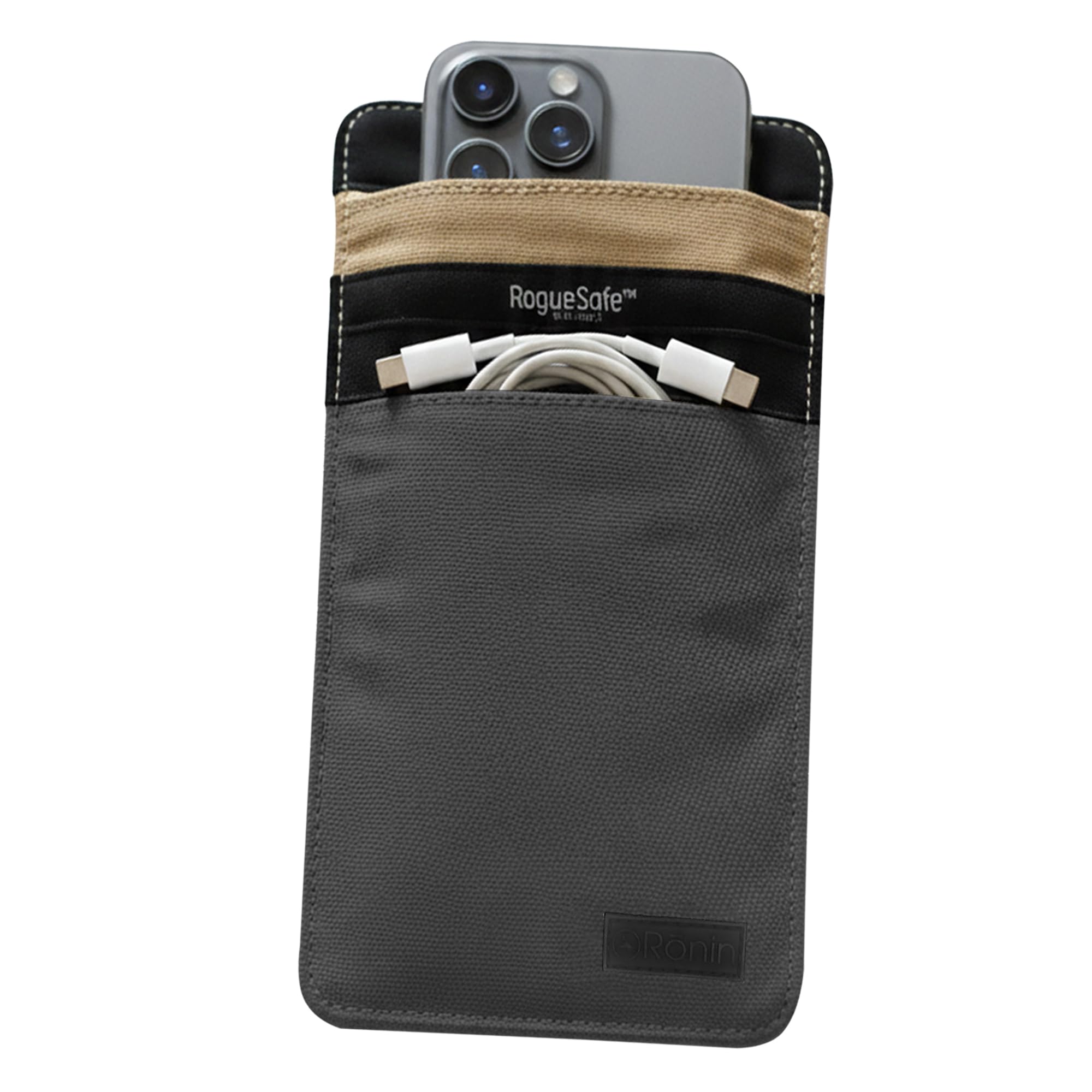 Photo 1 of R?nin RogueSafe™ Faraday Bag for Phone – Faraday Pouch for Phone, Blocks Cellular, Wi-Fi, GPS, Bluetooth & RFID Signals, EMP Shielded Privacy Cage with Magnetic Closure, Stylish & Durable, Slate