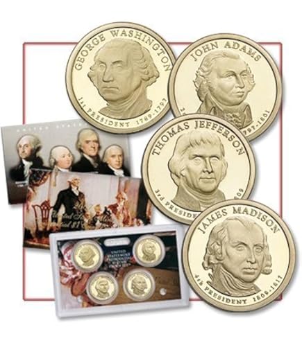 2009 S Presidential Dollar 4-coin Proof Set $1 US Mint DCAM - No