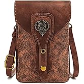 Larswon Renaissance Bag, Medieval Leather Belt Bag - Small Crossbody Bag, Cell Phone Pouch - Brown Fairy