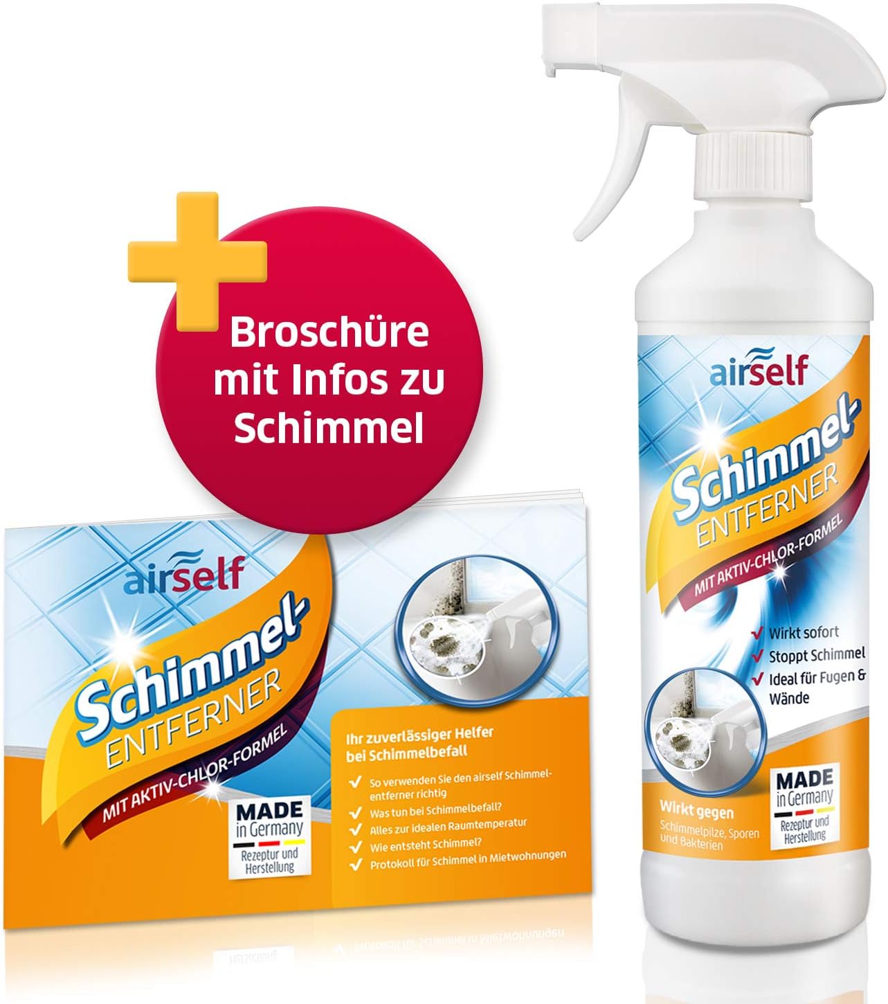 Airself Schimmelentferner Mit Aktiv Chlor Formel Wirkt Sofort Und Stoppt Den Schimmel 500 Ml Wirksam Gegen Schimmelpilze Flecken Bakterien Amazon De Baumarkt