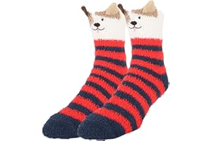 Benefeet Sox Mens Fuzzy Socks Slipper Socks Funny Fluffy Socks Cartoon Animal Soft Sock Plush Coral Fleece Cozy Sleeping Sock