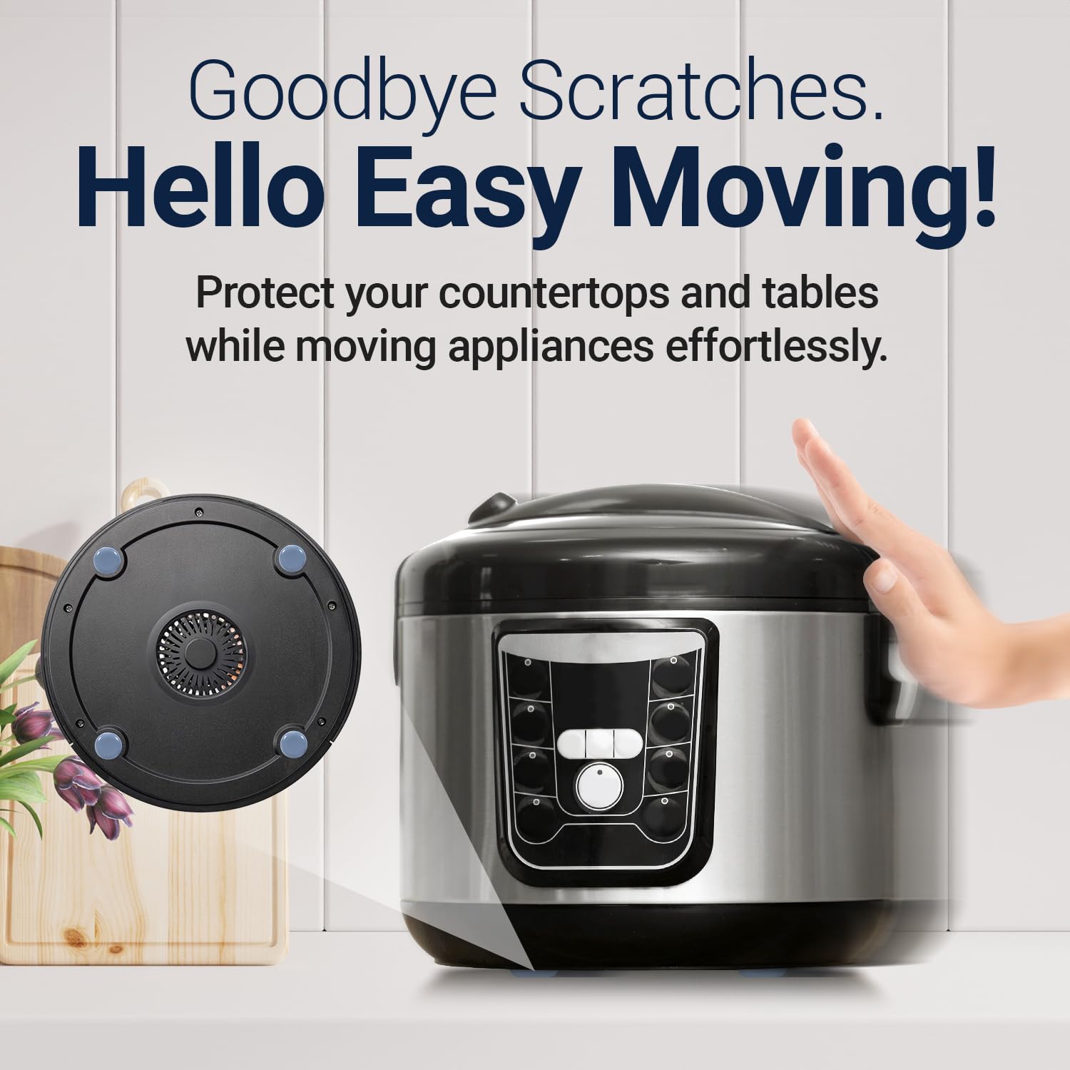 Appliance Sliders for Kitchen Appliances (16 Pack) - Self Adhesive Small Appliance Slider for Kitchen Use, Small Furniture Sliders, Effortlessly Moves Your Coffee Makers, Blenders, Air Fryers & More