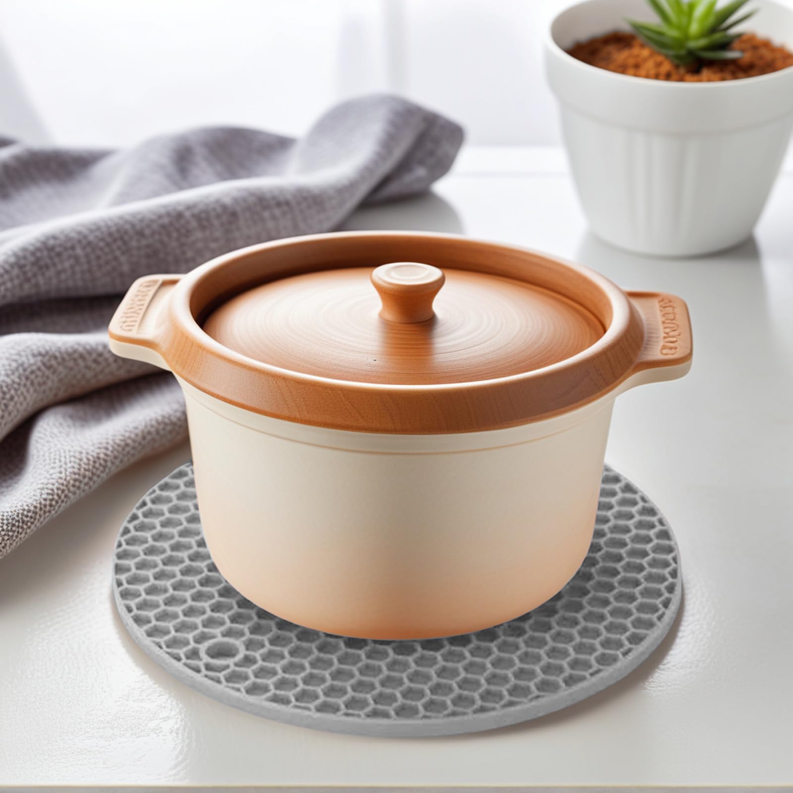 Photo 1 of 4PCS Heat Resistant Table Placemats for Kitchen Non Slip Silicone Insulation Pads Dining Table Protection Hot Dish Placement