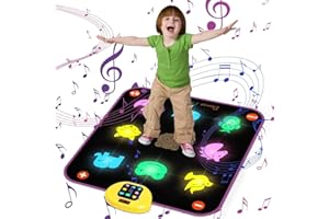 TOOLION Dance Mat for Kids - 8-Button Light Up Dance Floor Mat 5 Game Modes Musical Mat for Toddlers with Adjustable Volume, Birthday Present Toys for 3 4 5 6 7 8 9+ Year Old Boys Girls