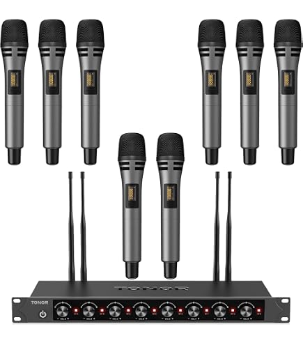 Amazon.com: Wireless Microphone System 8 Channel Microphones UHF 8