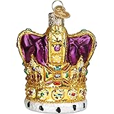 Old World Christmas King's Crown Glass Blown Ornament for Christmas Tree, Handcrafted Holiday Decoration, Royalty Collection