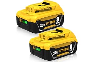 Ibanti 2 Packs 8000mAh Replacement for Dewalt 20V Max Battery Compatible with Dewalt 20V Battery DCB208 DCB209 DCB207 DCB206 DCB204 DCB203 DCB201 DCB200 DCD/DCF/DCG Series Cordless Tools