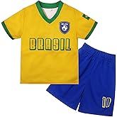 Xuomuen Argentina Boys Youth Kids Soccer Jersey&Shorts Baby Soccer Jersey Outfits Toddler Football Uniform