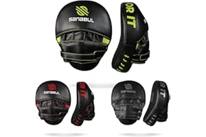 Sanabul Essential Curved Punching Mitts for Boxing, MMA Muay Thai Boxing Pads for Training, Punch Focus Mitts, Hand Pads Sparring Gear, Strike Shield