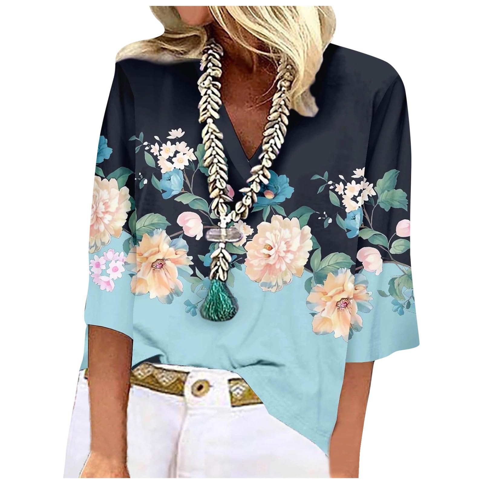 Cute Tops for Women Trendy Going Out 3/4 Length