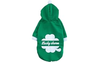 Impoosy St Patrick's Day Pet Dog Hoodies Funny Lucky Charm Shirt Cute Puppy Costume Clothes for Small Medium Dogs Cats Pets (XS)
