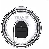 Tervis Slider Lid Made in USA Double Walled Insulated Tumbler Travel Cup Keeps Drinks Cold & Hot, Fits 12 & 20oz Stainless Steel, Clear