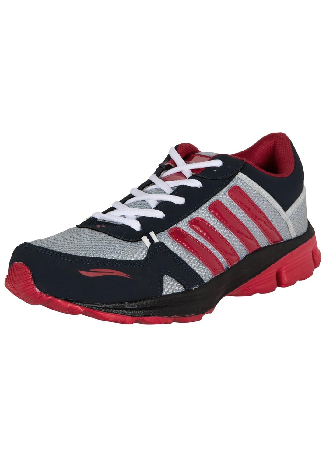 Buy Zovi Men's Mesh & Synthetic Grey Sports Shoes with Red Accents