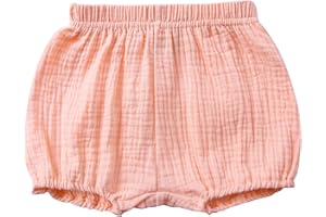 QIUYI Toddler Girl Summer Clothes 0-3 Years Old Girls Flowy Athletic Shorts Baby Unisex Solid Spring Summer, Pink, 2-3T