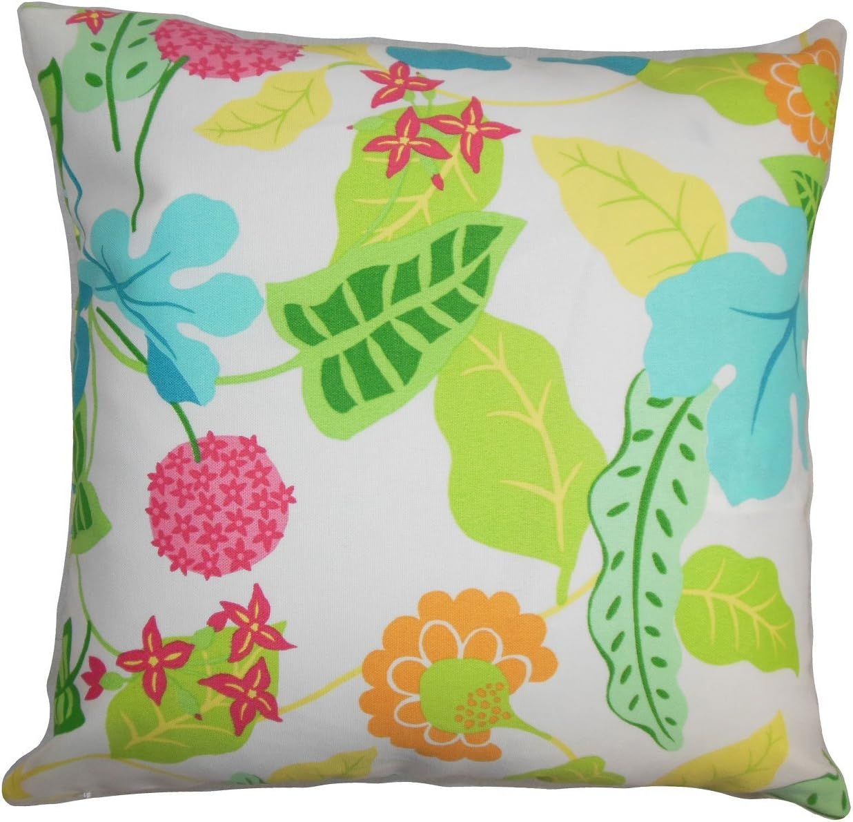 The Pillow Collection Gamila Floral Outdoor Cushion Cover, Polyester Green, 22845 x 22845 x 7992 cm