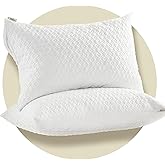 Waterproof Pillow Protectors Zippered, Hypoallergenic, Standard, 2 Pack | Soft lyocell-blend doubles as a pillow cover, with a waterproof polyurethane layer and sturdy zipper for protection.