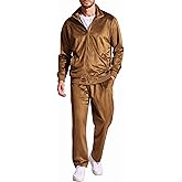 COOFANDY Mens 2 Piece Velour Tracksuit Full Zip Jackets Pants Velvet Jogging Suits Sweatsuit Set