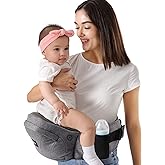 HKAI Baby Hip Carrier,Baby Carrier with Adjustable Waistband &amp; Breathable Mesh, Ergonomic Carrier with Non-Slip Hip Seat Surface for Newborns &amp; Toddlers (Grey)