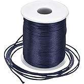 Rebower Nylon Satin Cord 2mm, 109 Yard Nylon String for Bracelet Braided Thread [for Jewelry Making Necklace Chinese Knot Craft] - Navy Blue