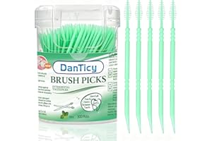 Flavored Toothpicks Mint for Fresh Breath, BPA-Free Plastic, Portable Mint Toothpicks, Dental Picks for Oral Care, 300 Count