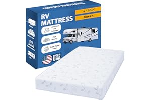 Greaton, 4-Inch High-Density Foam RV Mattress Replacement, Medium Firm, Good for Trailers, Camper Vans and Other Furniture Application, Queen, White