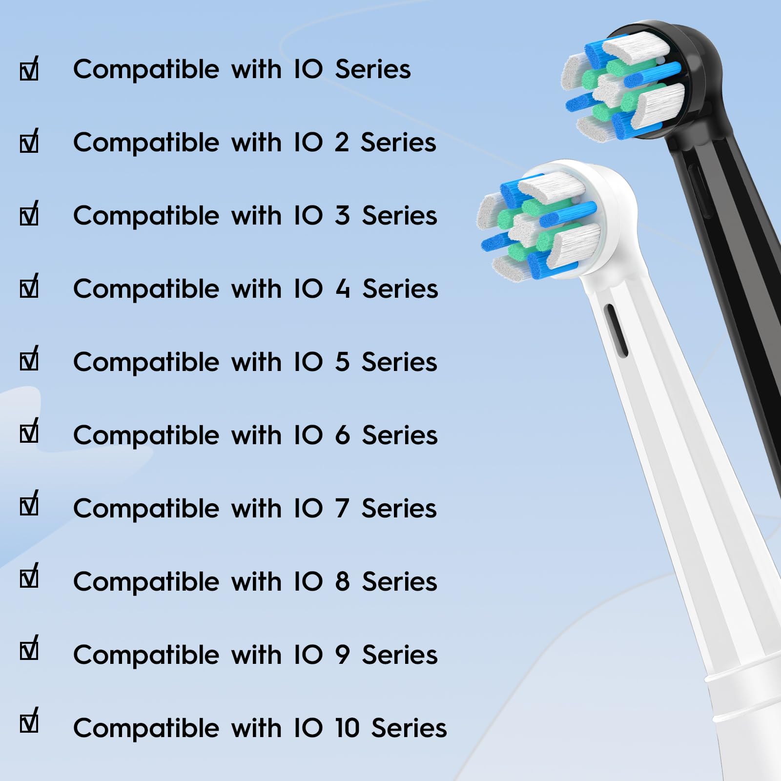 Condition photo showing New/Like New for 12 pcs io replacement heads compatible with oral b io 2 3 4 5 6 7 8 9 10 deep clean series electric