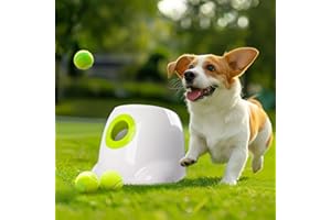 ALL FOR PAWS AFP Automatic Ball Launcher for Dogs Dog Fetch Ball Thrower Interactive Puppy Pet Ball Launcher for Small & Medium Dogs Indoor/Outdoor Dog Ball Thrower Machine 3 Balls Included (2 inch)