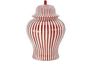 Galt International 18" Red Candy Stripe Ginger Jar w/Lid - Christmas Holiday Decor Home Decor Living Room Party Decorations