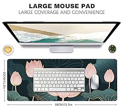 Hanazaoa Golden Lotus Gaming Mouse Pad Large Mouse