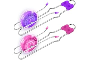 ArtCreativity Retro Light Up Gyro Wheels Toy - 2 Pack 8.5 Inch - Stocking Stuffers, Sensory Fidget Toys, Kids Classic Vintage Nostalgia Yoyo, Autism-Friendly Gift, Fun for Boys & Girls