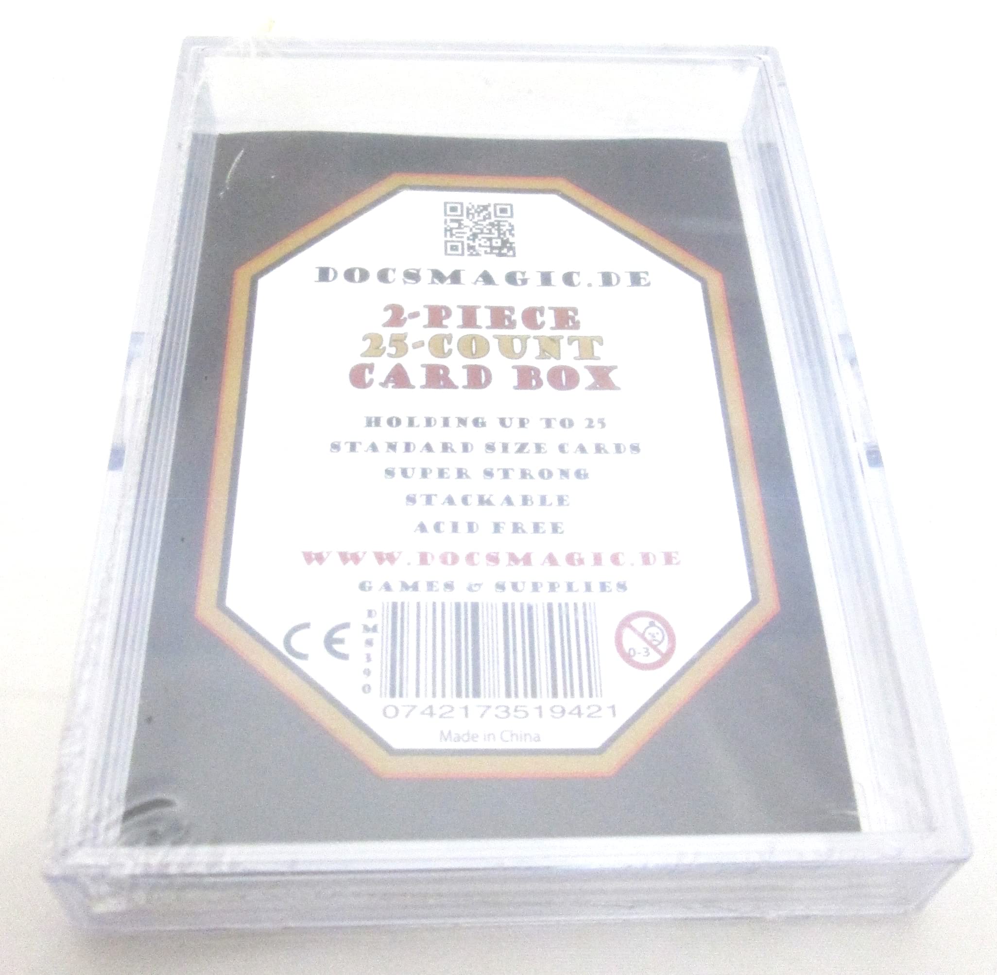 docsmagic.de 2-piece card box, 25-count slide, clear deck storage — image 1