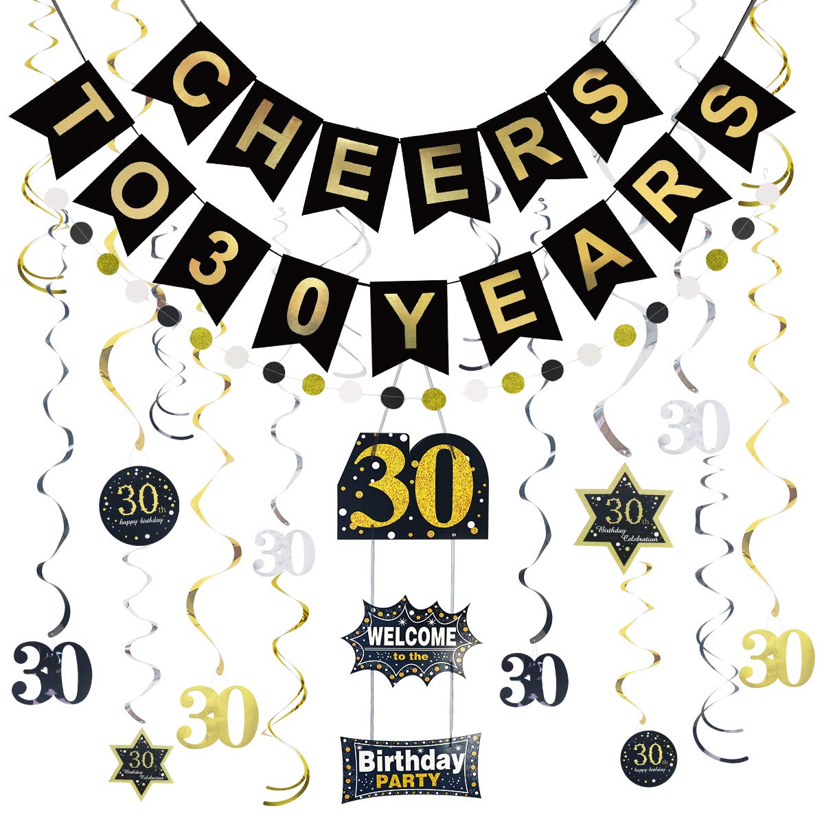 Litaus 50th Birthday Decorations For Women Or Men Hanging Swirls