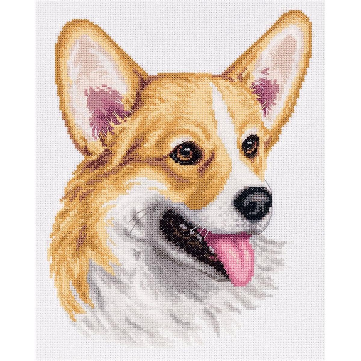 PANNA - Counted Cross Stitch Kit - Welsh Corgi - J-7098-16 Count - Aida - 9.84 x 7.87 inch - DIY kit