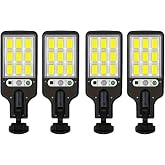 PLMOKJD Solar wall Lights Outdoor, Solar Lights Outdoor Wide Angle Solar Flood Lights Motion Sensor Dusk to Dawn Remote Control Waterproof IP66, Parking Lot Lights Commercial for Yard (4, COB)