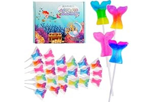 MXZGKCL Mermaid Lollipops 24pk, Mermaid Tail Candy Lollipops for Mermaid Birthday Party Favors, Lollipops Mermaid Candy, Mermaid Snacks, Mermaid Suckers & Mermaid Treats for Mermaid Party Supplies
