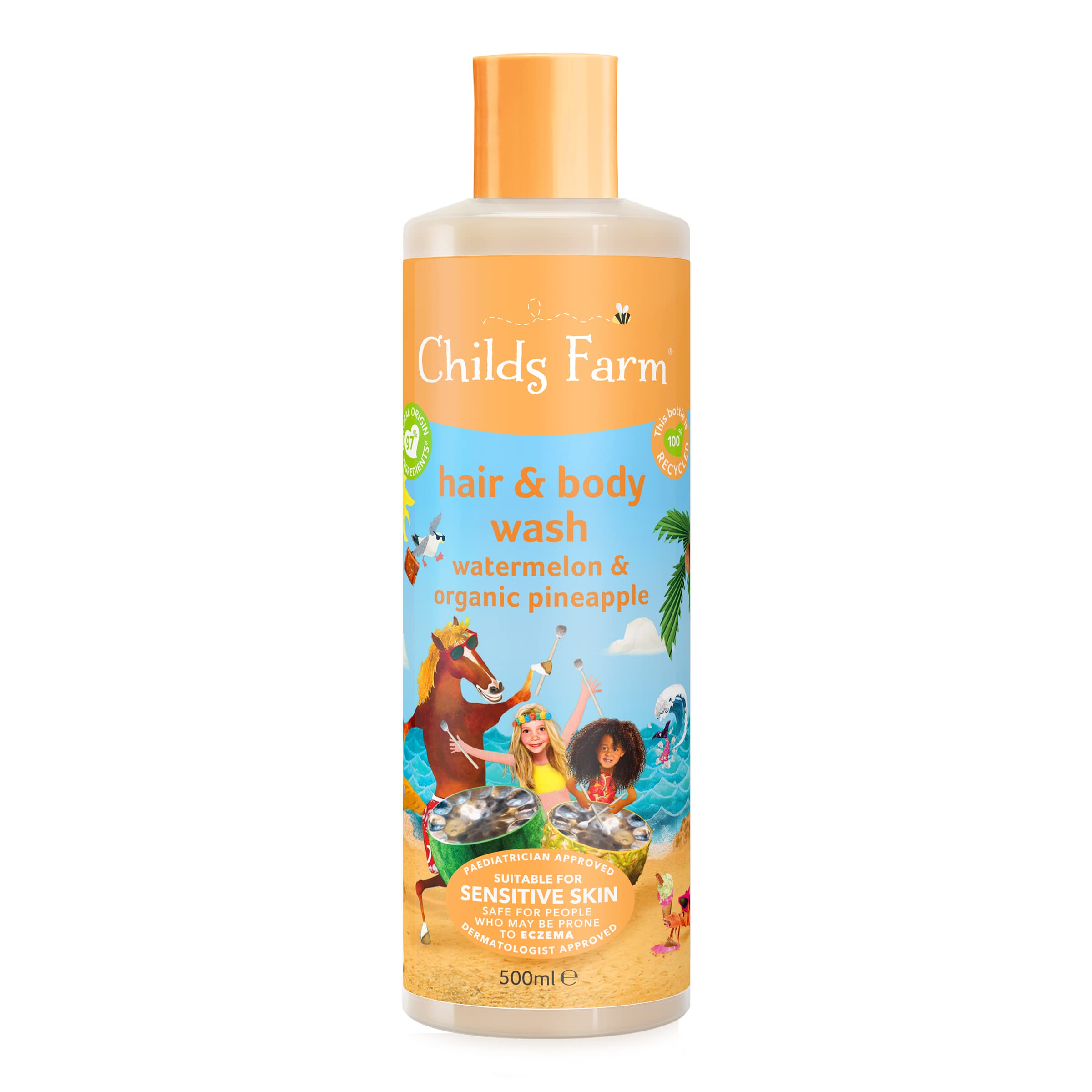 Childs Farm | Kids Hair & Body Wash | Watermelon & Organic Pineapple | Gently Cleanses | Suitable for Dry, Sensitive & Eczema-prone Skin | 500ml