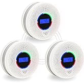 10-Year Battery Wireless Interconnected Smoke and Carbon Monoxide Detector, Smart Interlink Smoke CO Alarm with Digital Display, Fire and CO Combo Alarm for Home (3 Pack)