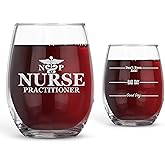Bad Bananas Nurse Practitioner Gifts - 21 oz Stemless Wine Glass - Nurses Week - Nurse Practitioner Graduation Gifts