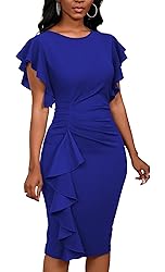 Yajedo Summer Dress for Women 2024 Blue Dress Basic