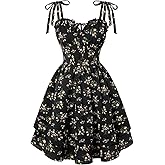 Scarlet Darkness Floral Mini Dress for Women Teens Summer 2026 Fairy Corset Sundress Graduation Dresses