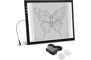 HSK A3 Artist tracing Light Box Copy Table, 12V1A Adapter Power Dimmerable 6000 Lux Lock Button Artcraft Light Pad for Tatto Drawing, Sketching, Animation,Diamond Painting