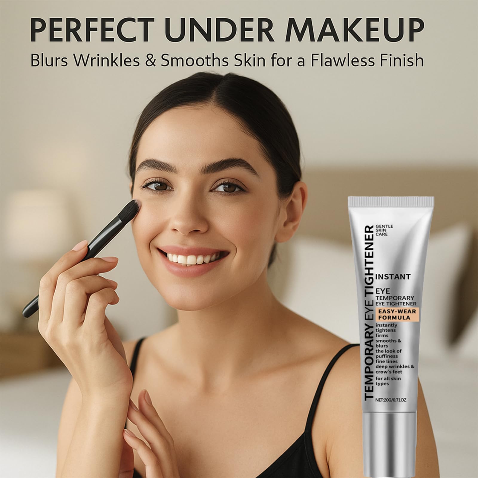 Perfection Eye Tightener Cream 2PCS with 2 Brushes – Instant Firming Lotion for Puffiness, Fine Lines & Wrinkles, Lightweight Easy-Wear Formula, Gentle Skin Care for All Skin Types