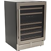 DUURA Elite Wine Cooler Designer Series Dual Zone Beverage Refrigerator, 46-Bottle Capacity with 6 Wooden Pull-Out Shelves Do