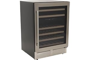 DUURA Elite DE430WCDZSS Wine Cooler Designer Series Dual-Zone, 46-Bottle, Metallic