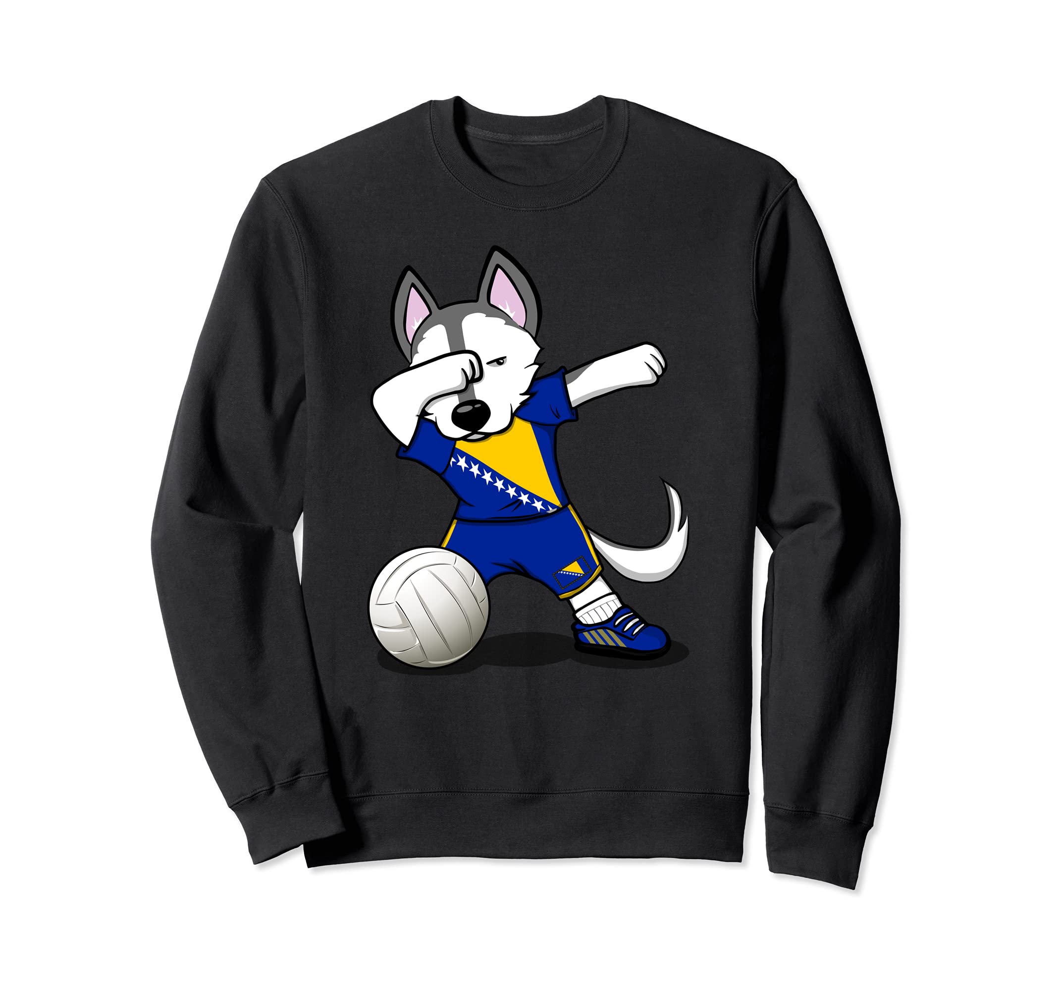 Dabbing Husky Bosnia And Herzegovina Volleyball Fans Jersey Sweatshirt