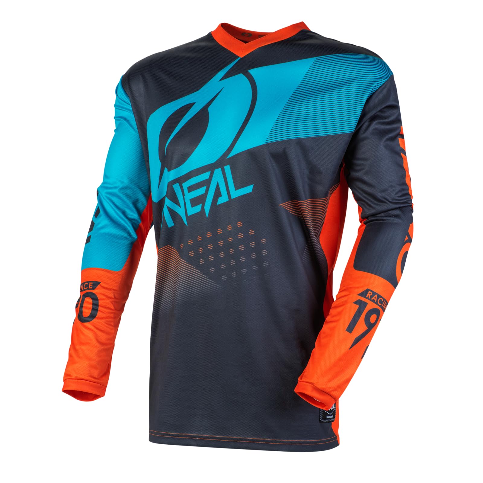 O'NEAL | Motorcycle-Jersey | Enduro Motocross | Fit for Maximum Freedom of Movement, Padded Elbow Protection, Breathable Material| Jersey Element Factor | Adult | Blue Grey Orange | Size S